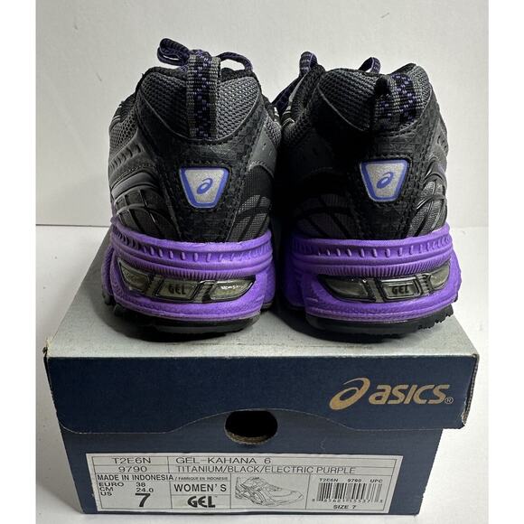 ASICS Gel Kahana 6 TITANIUM/BLACK/ELECTRIC PURPLE F911013 Size 7 With Box - Picture 8 of 9